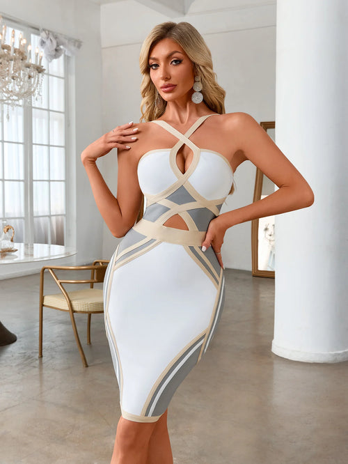 Bandage Dress Women Party Dress Bodycon Elegant Sexy Evening Birthday Club Outfits Summer 2025