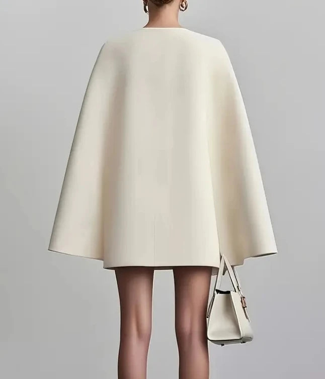 Commuting Dresses for Elegant Autumn Wear Temperament Women's Clothing Fashion Double Breasted Shawl Cape Solid Blazer Dress