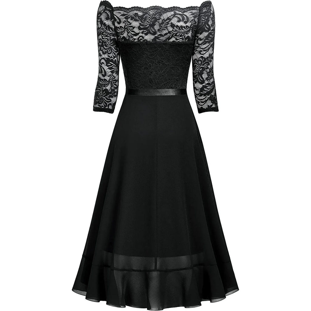 Evening Formal Dresses For Women Dark Blue Summer Dress Lace Irregular Large Skirt Wedding Guest Women Blouses Dressy Robe Femme